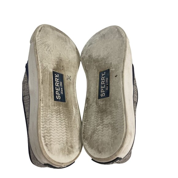 Sperry Women  Size 5 Navy Geometric Pattern Canvas Casual Slip-On Shoes - Picture 7 of 8